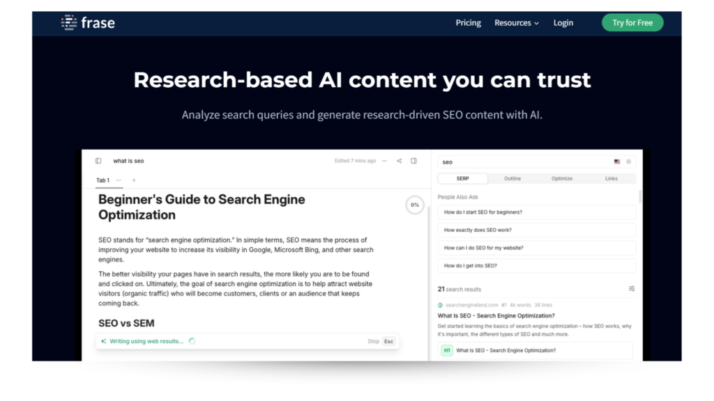 Frase - AI content software
