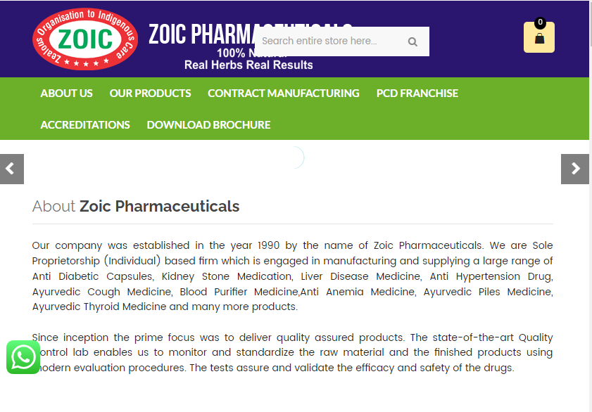 Zoic Pharmaceuticals -Ayurvedic Company