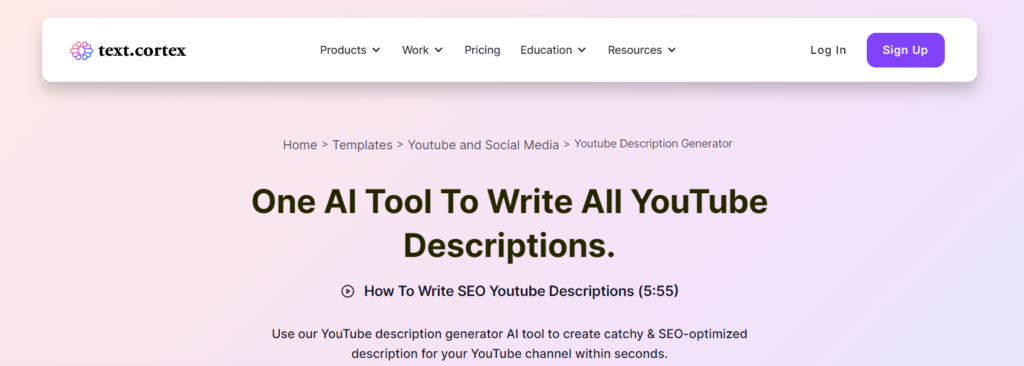 Textcortex - AI Tools for YouTubers