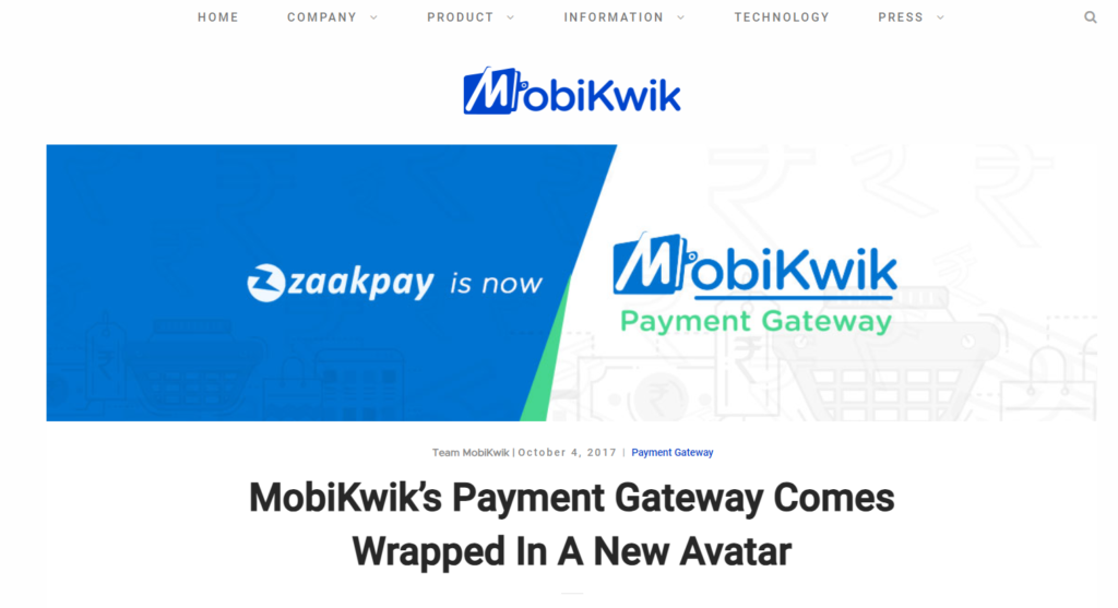Mobikwik - Payment Getaways in India