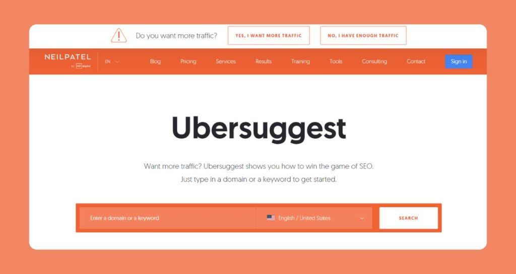 Ubersuggest - Best Keyword Research Tools