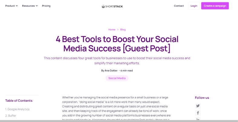 Facebook marketing tools - ShortStack