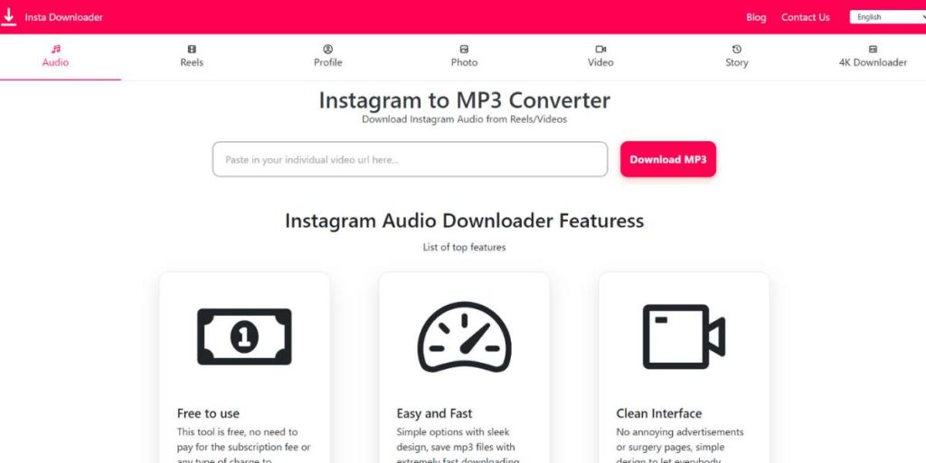 InstaSaveTube - Instagram to MP3 Converter