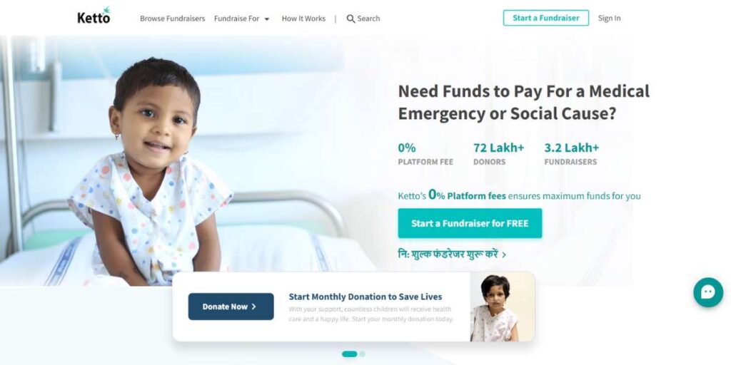 Ketto -Best Crowdfunding Sites in India