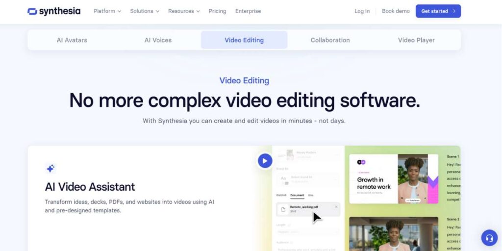 Synthesia - Best AI Video Editing Software