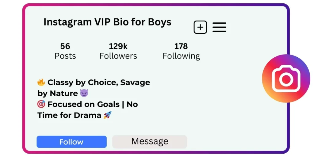 Instagram VIP Bio for Boys