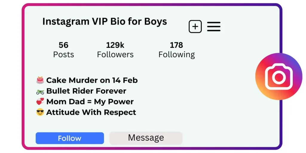 Instagram VIP Bio for Boys