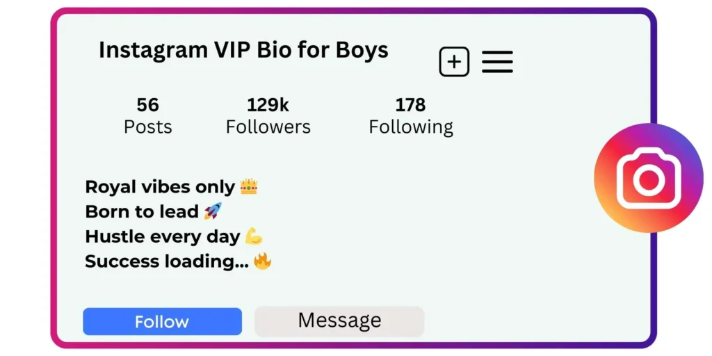 Instagram VIP Bio for Boys