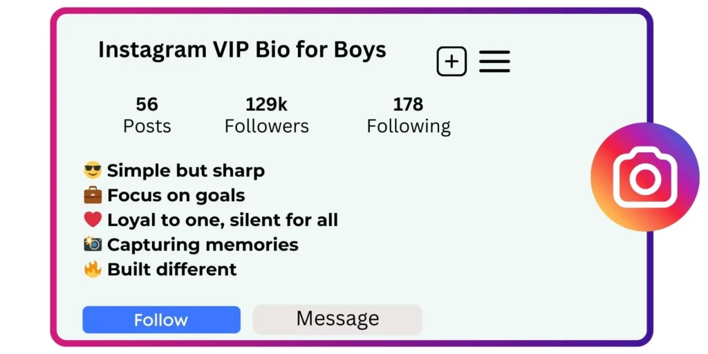 Instagram VIP Bio for Boys