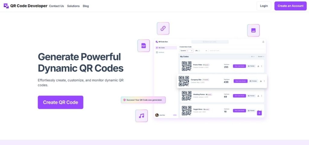 QR Code Generator for Business Cards - QRCodeveloper
