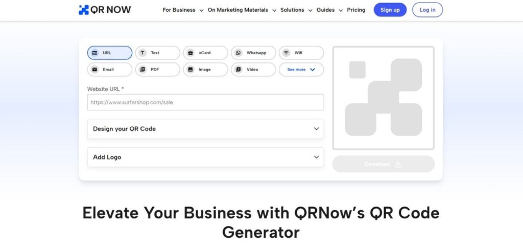 QR Code Generator for Business Cards - QR Now