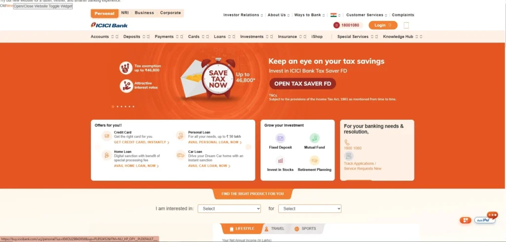 Finance Companies in Jaipur- ICICI Bank