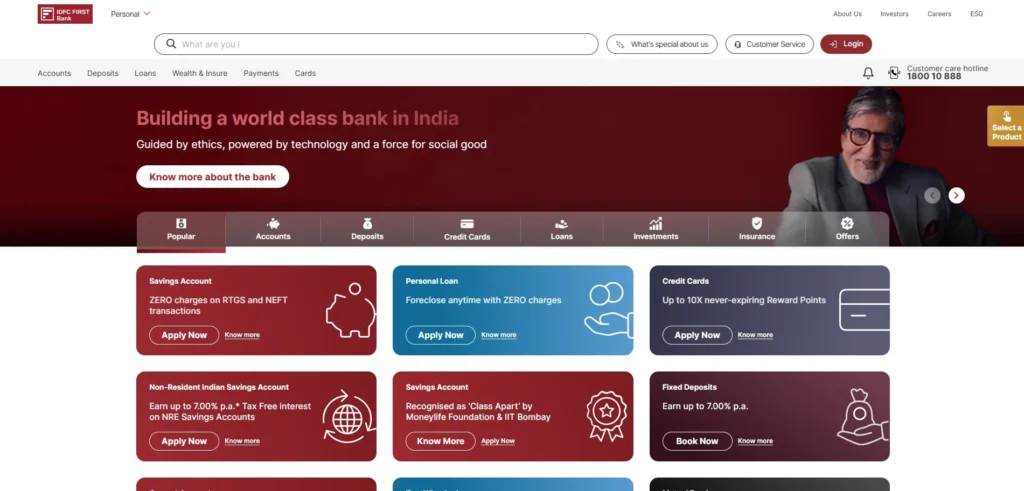 Finance Companies in Jaipur- IDFC First Bank
