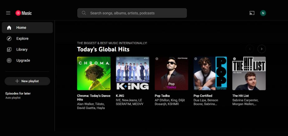 Spotify Alternative - YouTube Music