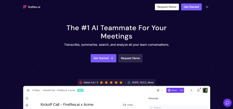 Fireflies.ai - AI Project Management Tools