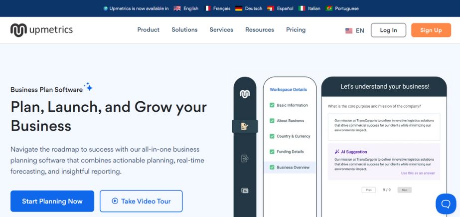 Upmetrics - AI Business Plan Generators