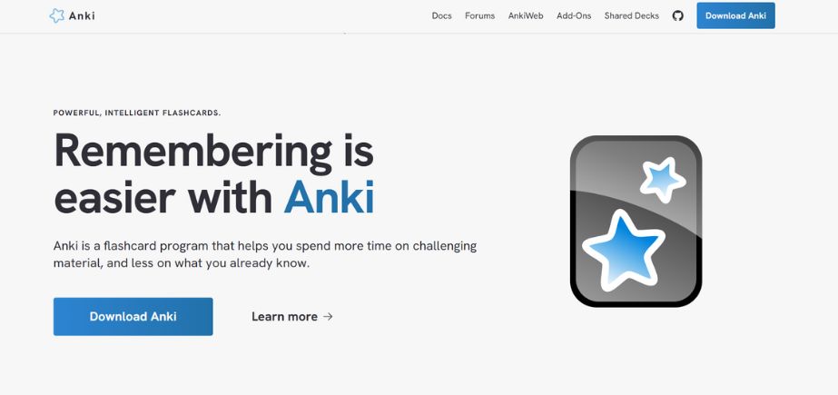 Anki - Free Quizlet Alternatives for Studying With AI
