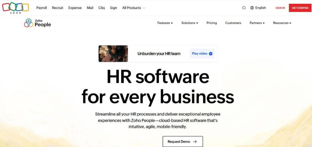 ZOHO People - Attendance Tracking Software