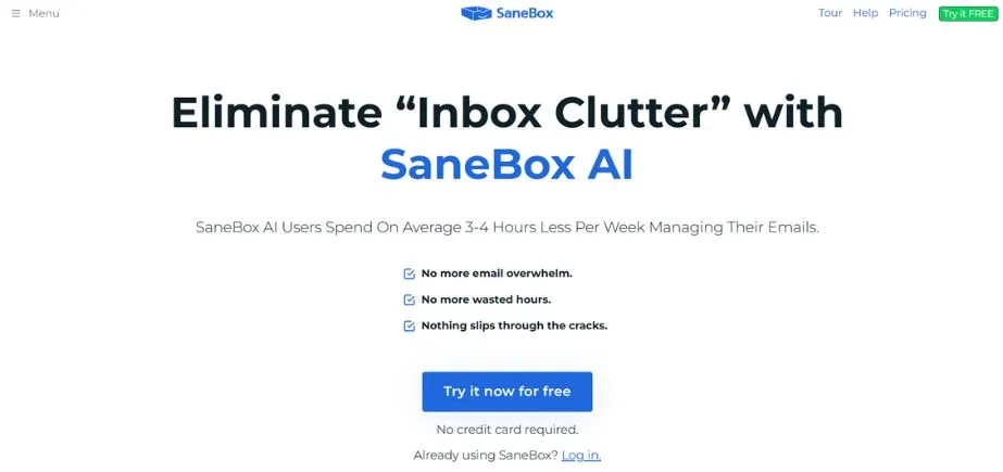 SaneBox - AI email assistants