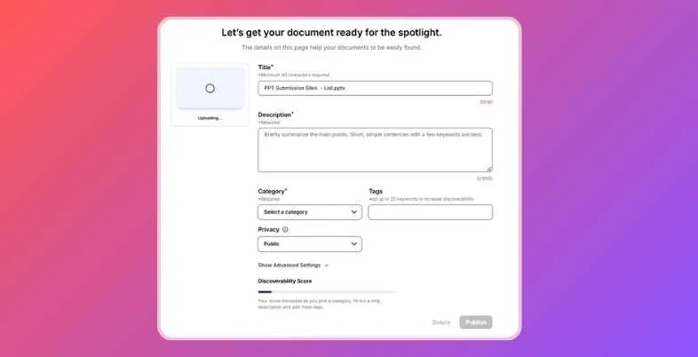 PPT Submission Sites