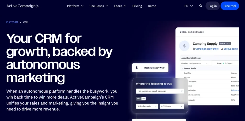 CRM Platforms - activecampaign