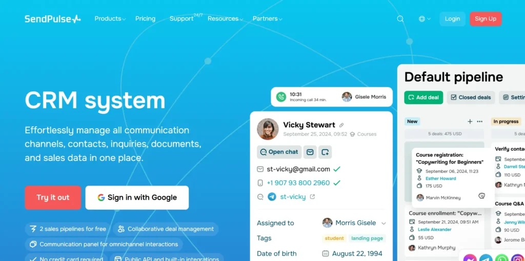 CRM Platforms - sendpulse
