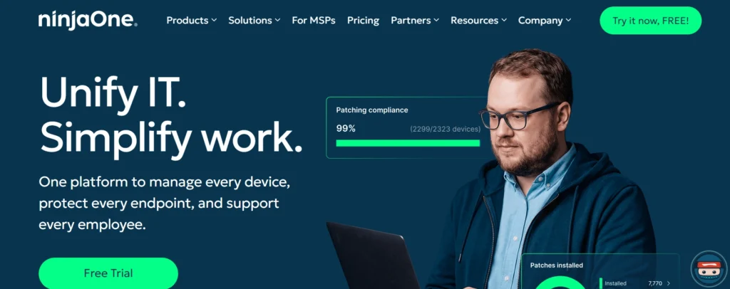 Network Monitoring Tools
- NinjaOne (formerly NinjaRMM)