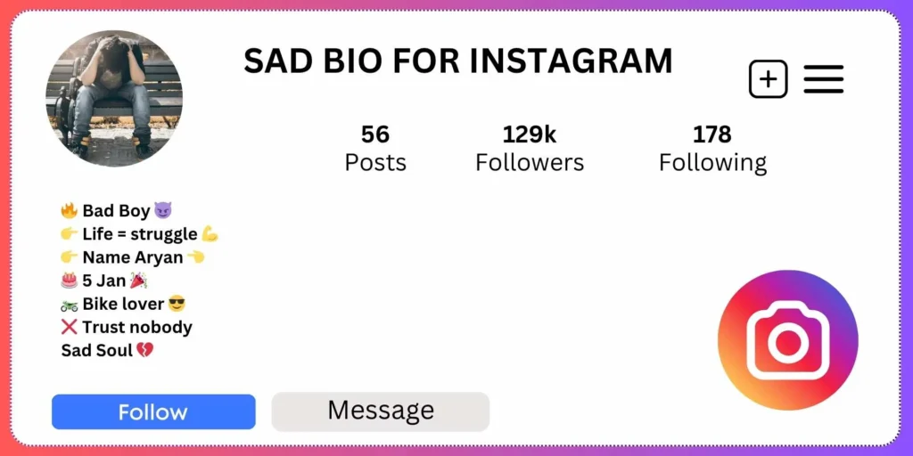 Sad Bio for Instagram