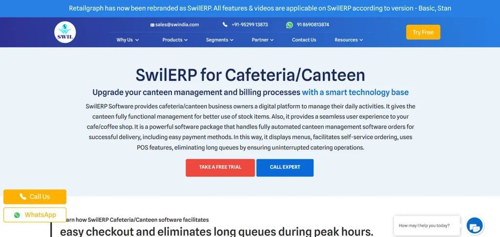 canteen management software - SwilERP Canteen Software