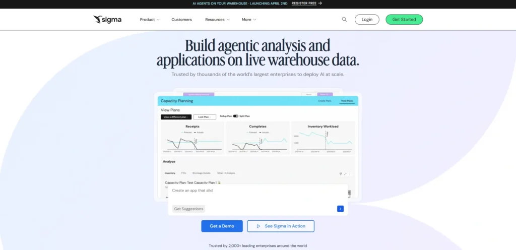 Data Analytics Software -Sigma Computing