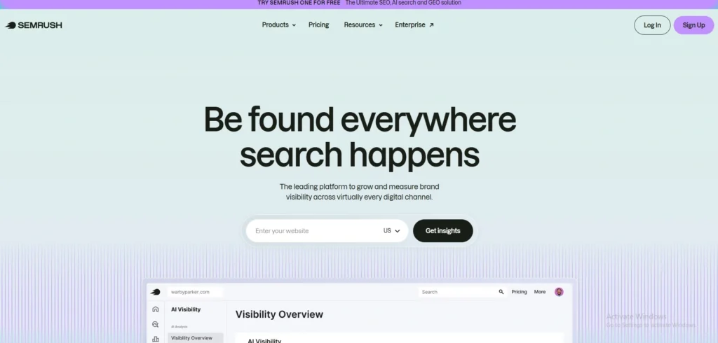 Semrush-Market intelligence software